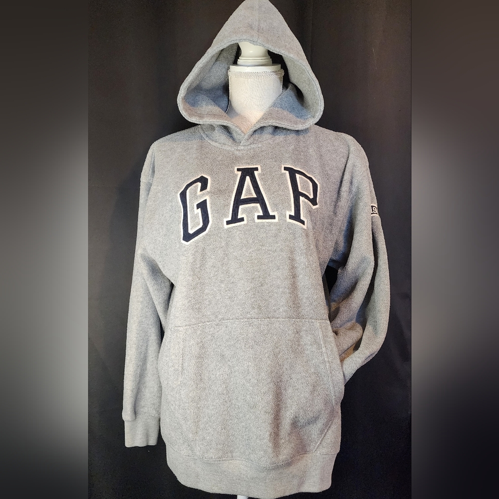 Kids Gap Grey Fleece XXL Pullover Logo on Front Hoodie